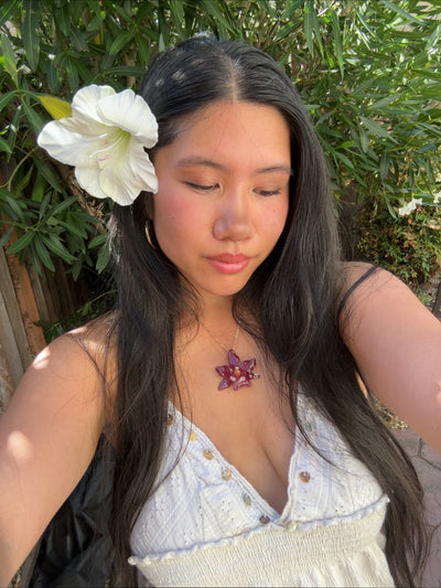White Gladiolus Hair Clip