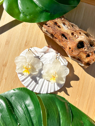 Large Stephanie Orchid Earrings